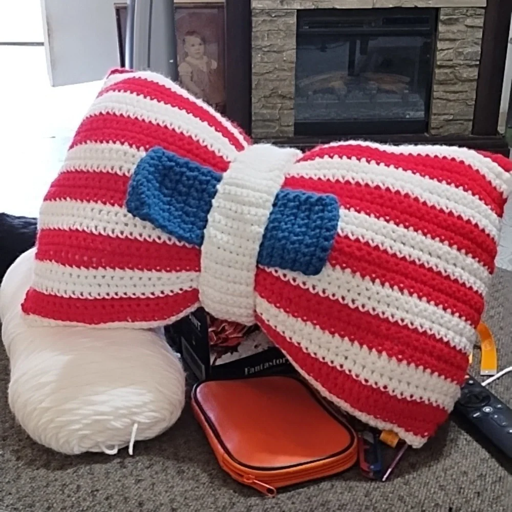 Peppermint throw pillow Christmas USA Patriots president election home accents